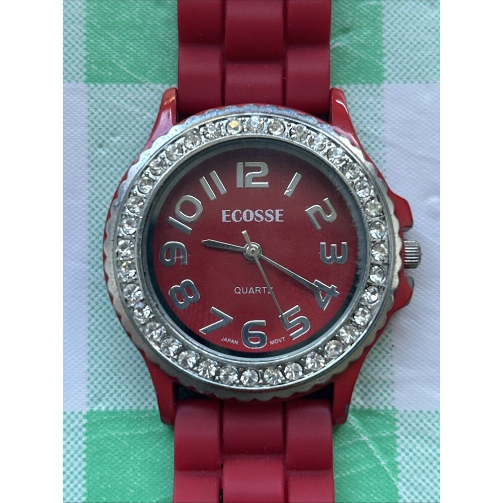 Ecosse Red Tone Rhinestone Bezel Women’s Quartz Watch